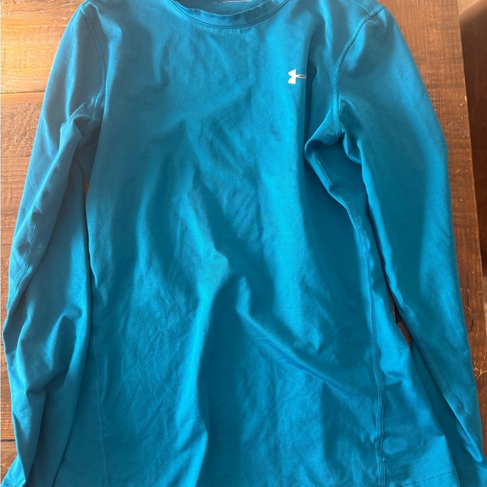 Under Armour Women Teal Long Sleeve Tee